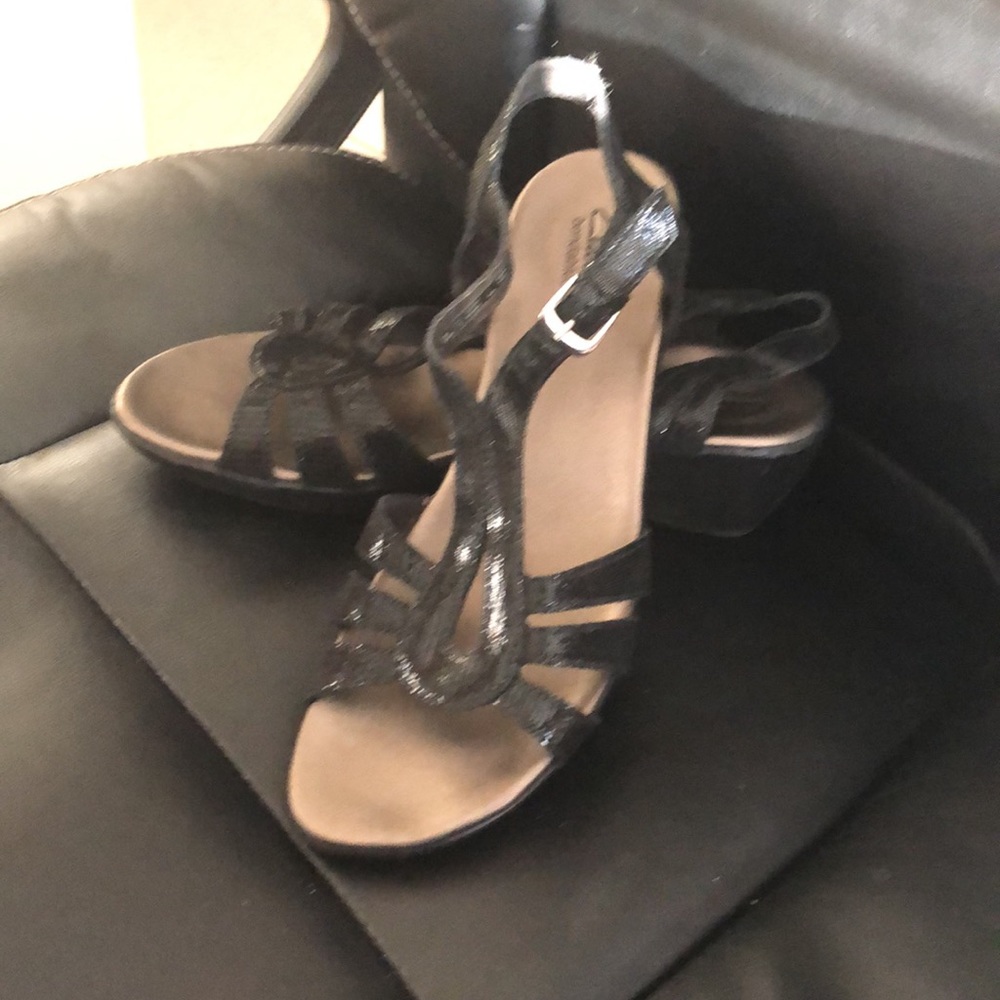 Clarks black dressy  sandals.